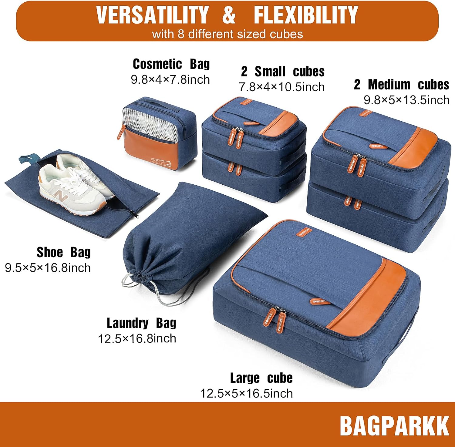 8 Set Packing Cubes for Travel, Lightweight Vacation Travel Essentials, Travel Accessories for Suitcase Organizer Bags Set - Image 6