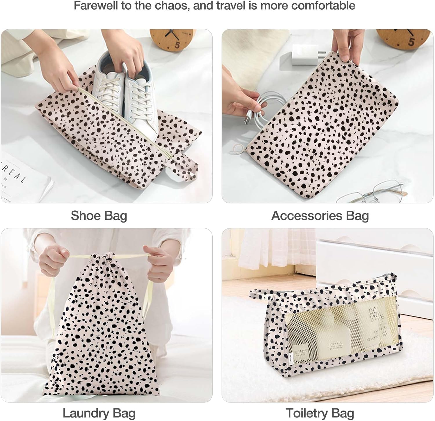Packing Cubes for Suitcases,Packing Cubes with Shoe Bag, Cosmetics Bag, Clothing Bag, Accessories Bags Packing Cubes for Travel Luggage Organizer Women Men - Image 4