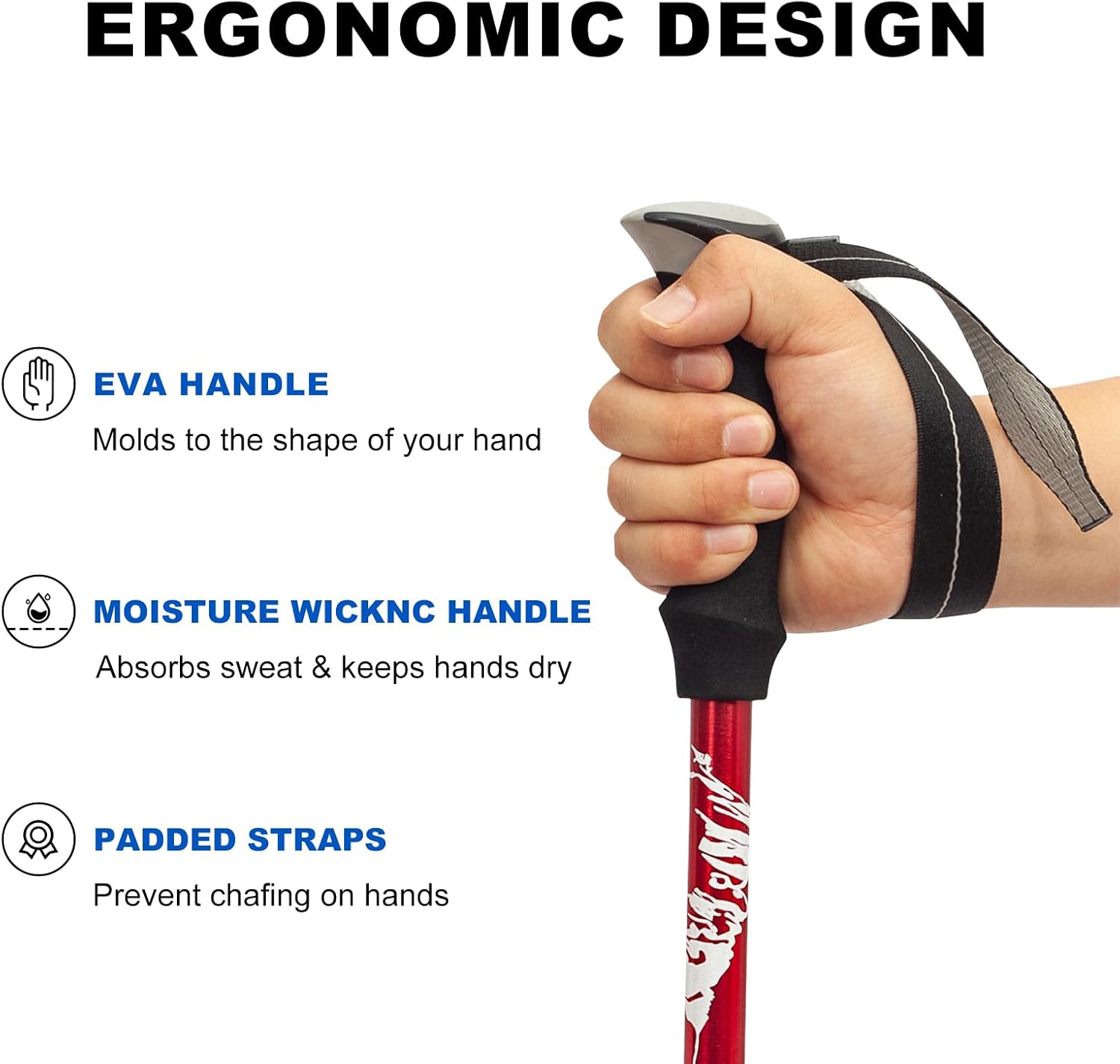 Nordic Hiking Pole - Collapsible, Lightweight 7075 Aluminum Walking Stick for Seniors, Men, and Women - Image 2