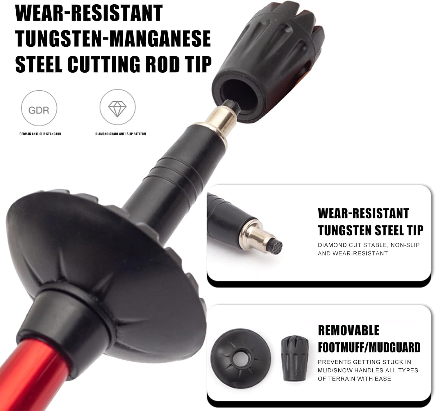 Nordic Hiking Pole - Collapsible, Lightweight 7075 Aluminum Walking Stick for Seniors, Men, and Women - Image 3