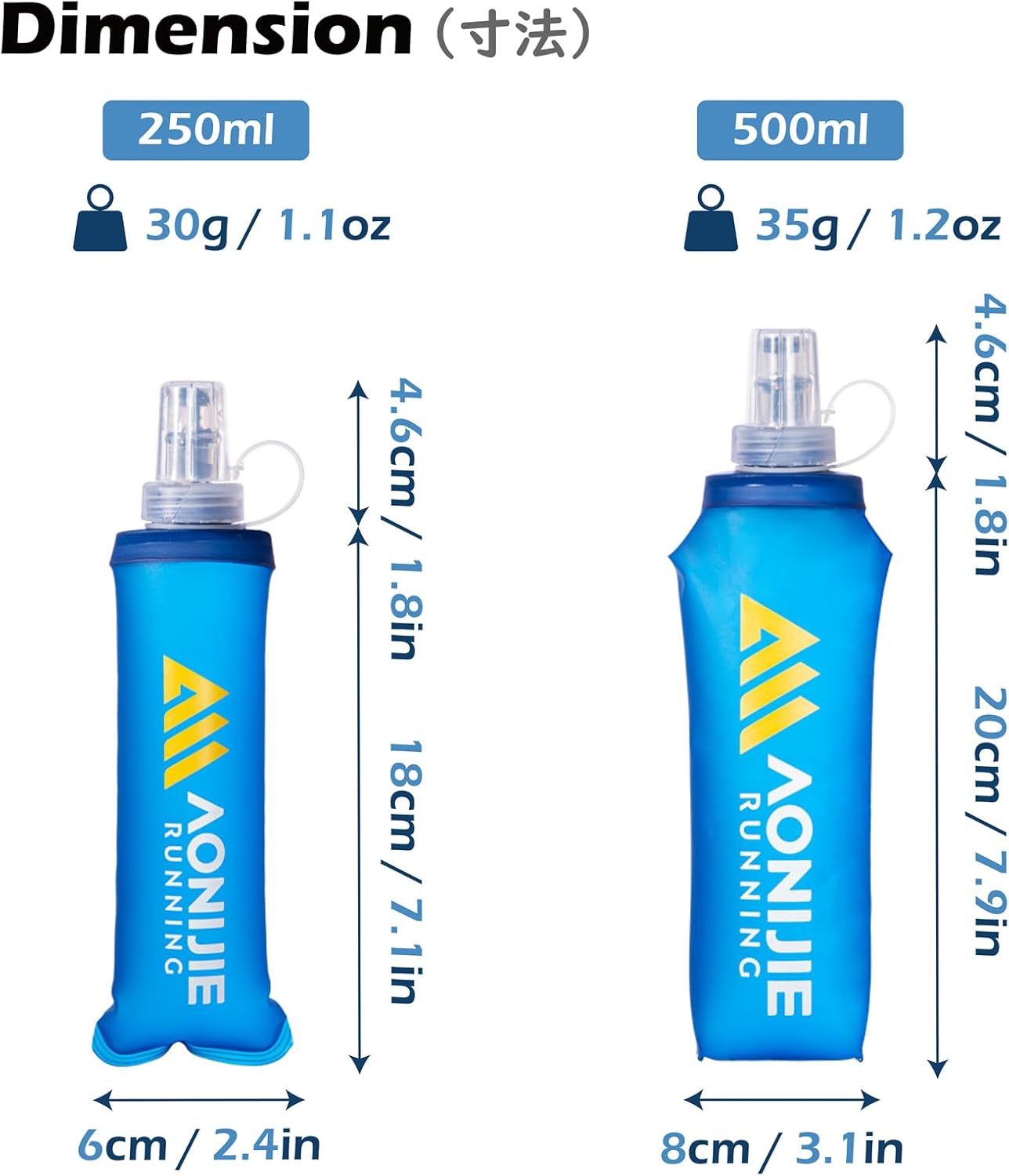 TRIWONDER Soft Flask Collapsible Water Bottles Hydration Bladder BPA-Free Foldable Water Flask for Hydration Pack - Ideal for Hiking Running Cycling Climbing Travel - Image 2